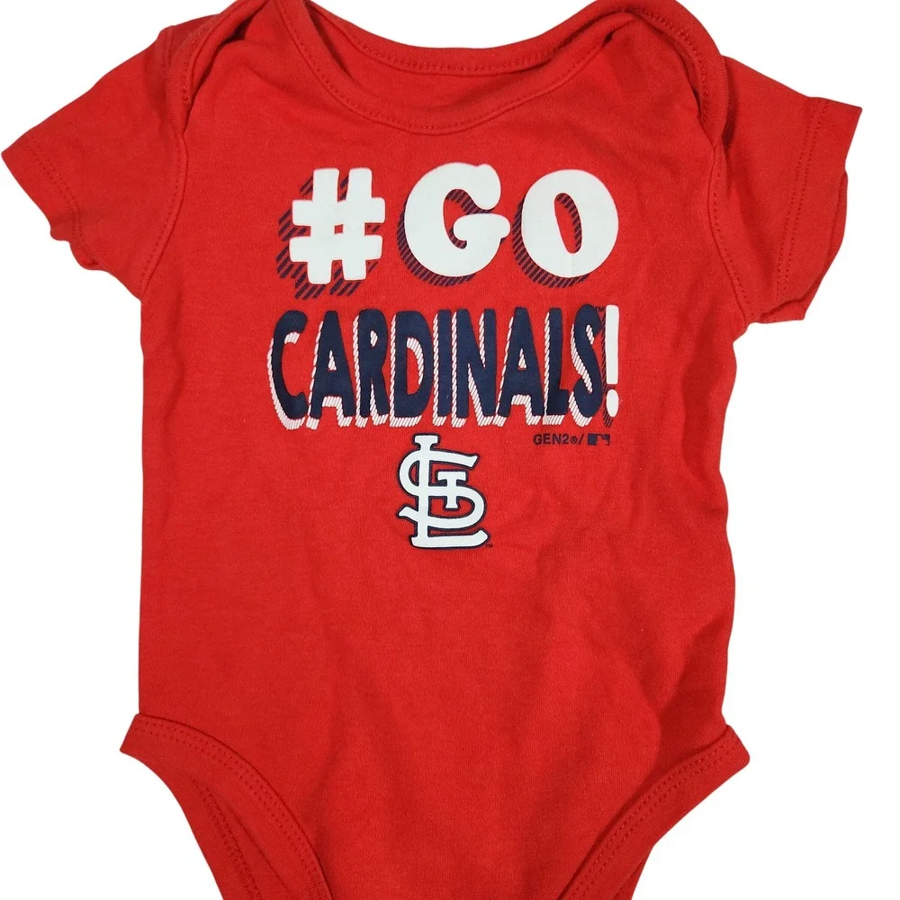 MLB St. Louis Cardinals‎ Bodysuit Lot Baby 18M 24M Red Navy Cotton Baseball Fan